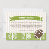 FOOTBALL WEDING BEWAREN DE DATUURKAART SAVE THE DATE (Achterkant)