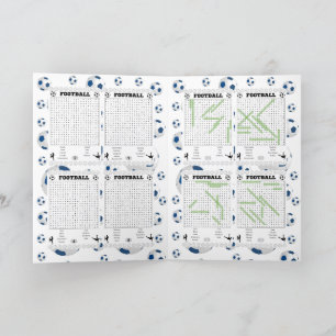 Football woord zoeken Gaming Card Feestdagen Kaart