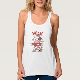Football Zwitserse Koe Vangst Zwitserland Tanktop