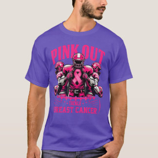 Footballackle Breast Cancer Awareness Pink Out Wom T-shirt