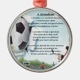 FootballGrandson Poem Metalen Ornament