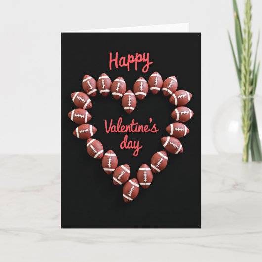 Footballs Heart Pattern Card Kaart (Voorkant)