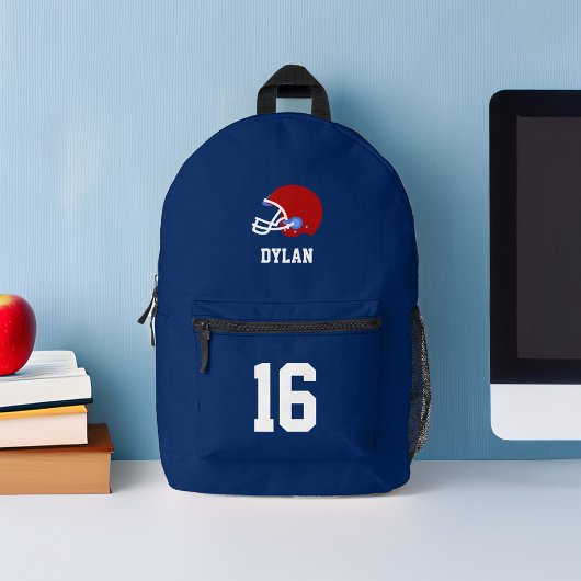 Footballs helm gepersonaliseerd bedrukte rugzak