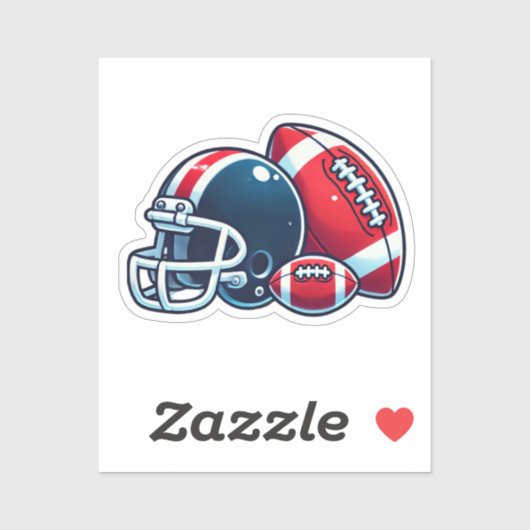 Footballs kogelhelm Cartoon Afbeelding Sticker (Vel)