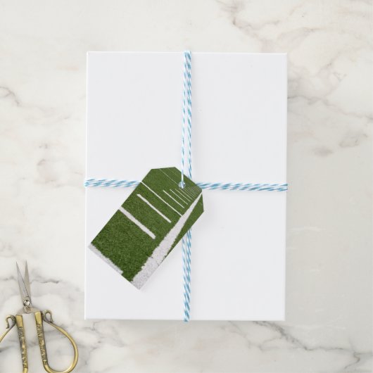 Footballs lijnen cadeaulabel (Met Touw)