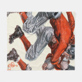 Footballs spelers fleece deken (Voorkant (Horizontaal))