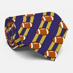 Footballs stropdas blauw en goud/geel strepen