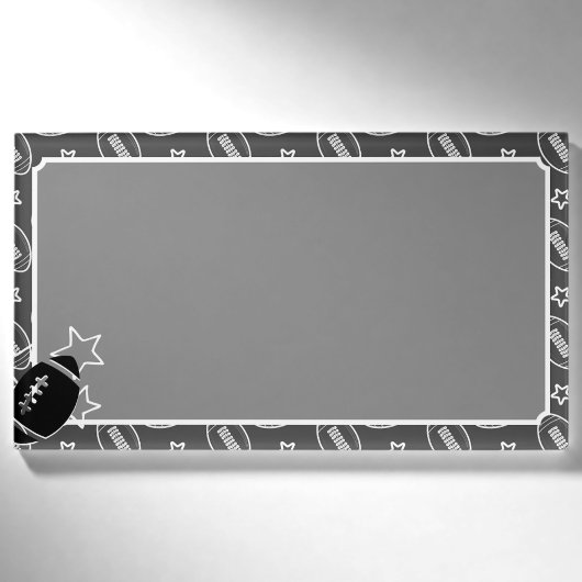Footballs thema (grijs en zwart) naambadge (Voorkant)
