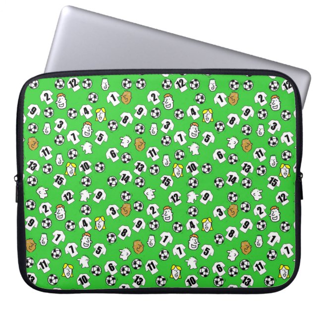 Footballs, witte Shirten en ventilatoren Laptop Sleeve (Voorkant)