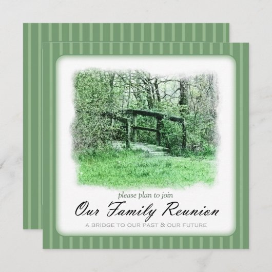 Footbridge Green Custom Family Reunion Uitnodiging (Voorkant / Achterkant)
