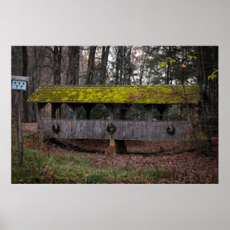 Footbridge in Fall Poster