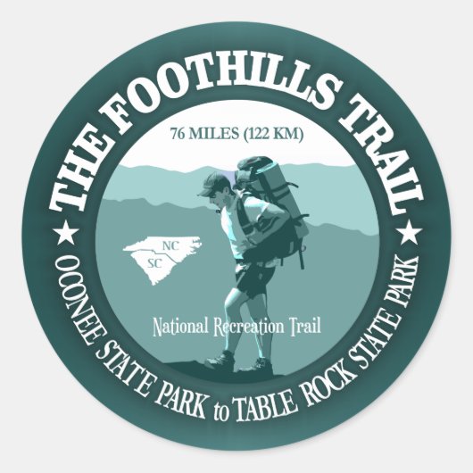 Foothills Trail Ronde Sticker (Voorkant)