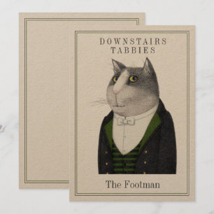 FOOTMAN CAT 5x7 Platte Kaart + Tekst (op Kraft)