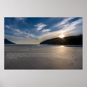 Footprints In The Sand Quote Poster