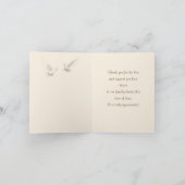 Footprints Sympathy Thank You Folded Note Card (Intérieur)