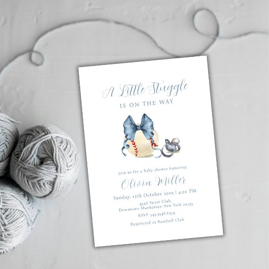 Fopspeen Honkbal Sport Baby Shower Kaart