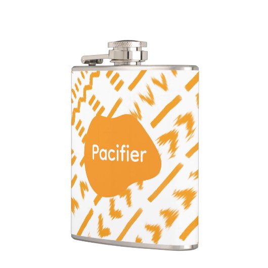 Fopspeen modderdoek Afrikaanse patroon in wit Heupfles (Links)