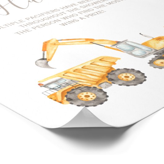 Fopspeenjacht Baby shower teken Poster (Hoek)