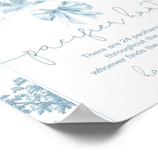 Fopspeenjacht Toile de Jouy Bonjour bebe Poster (Hoek)