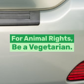 For Animal Rights Be a Vegetarian Bumpersticker (Op auto)