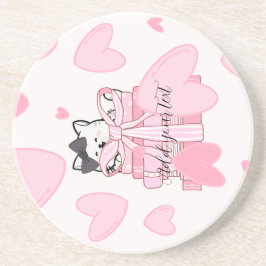 For Cat Lovers & Readers – Bookish Drink Coaster Zandsteen Onderzetter