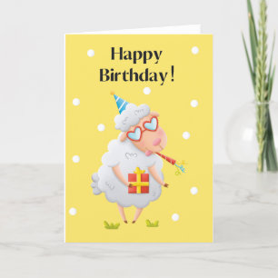 For Children Funny Silly Sheep Birthday Card Kaart