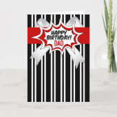 for Dad Birthday with Red Comic Book Style Kaart (Voorkant)