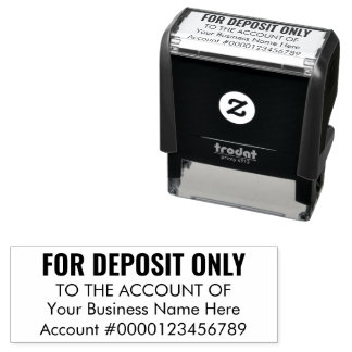 For Deposit Only Basic Business Office Bank Custom Zelfinktende Stempel