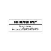 For Deposit Only Name Bank Account Number Zelfinktende Stempel (Design)