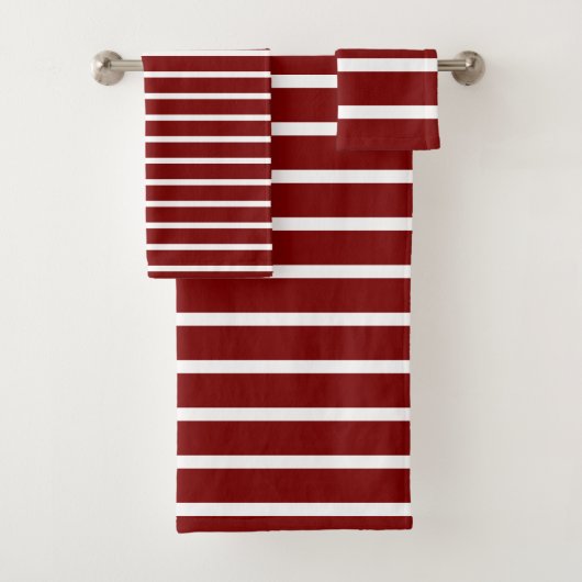 For Elegant Homes – Deep Red & White Striped  (En situation)