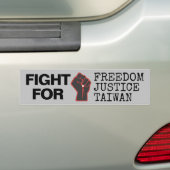 For Freedom Justice Taiwan Bumpersticker (Op auto)