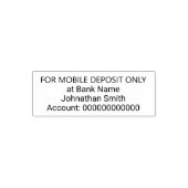 For Mobile Deposit Only Bank Name Account Number Zelfinktende Stempel (Design)
