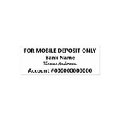For Mobile Deposit Only Cursive Name Bank Account Zelfinktende Stempel (Design)