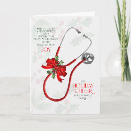 for Nurse Stethoscope Joy and Cheer Feestdagen Kaart