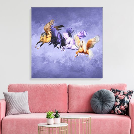 For Pegasi Flying Horses Pegasus Stallions Canvas Afdruk (Insitu (Woonkamer))