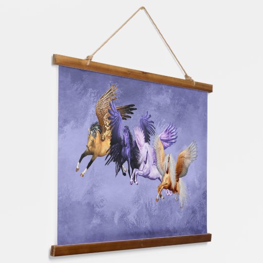 For Pegasi Flying Horses Pegasus Stallions Hangend Wandkleed (Gebogen)