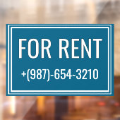 For Rent Removable Window Cling Sign Raamsticker (Vel 2)