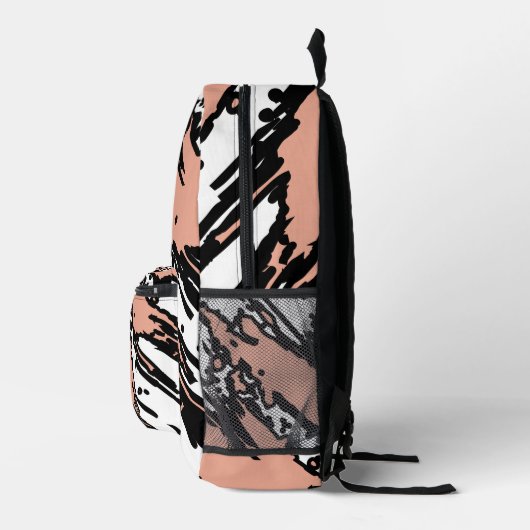 For Soft Souls – Blush Beige Abstract Backpack Bedrukte Rugzak (Rechts)