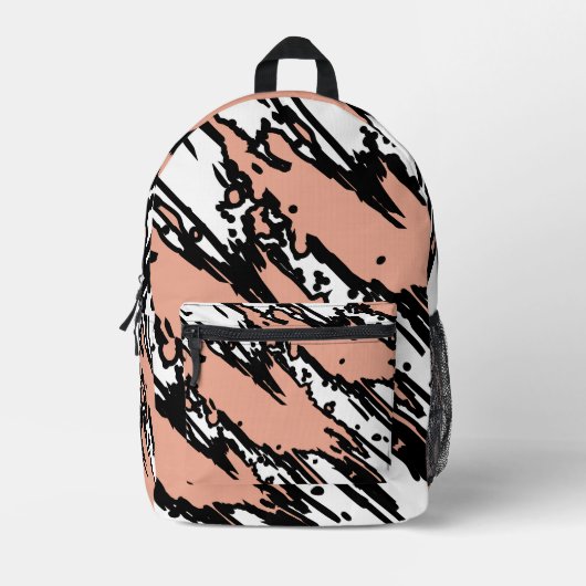 For Soft Souls – Blush Beige Abstract Backpack Bedrukte Rugzak (Voorkant)