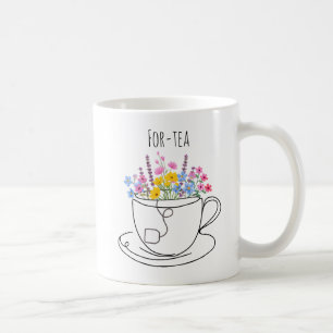 For-Tea 40e verjaardag Whimsical Kleurrijke Bloems Koffiemok