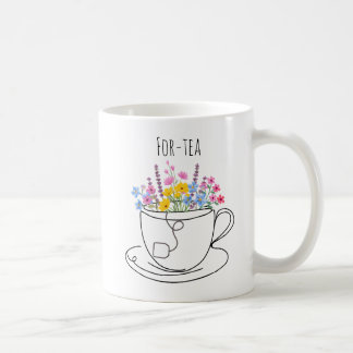 For-Tea 40e verjaardag Whimsical Kleurrijke Bloems Koffiemok