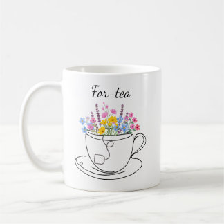 For-Tea 40th Birthday Whimsical Colorful Floral Koffiemok