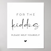 For the Kiddos Modern Wedding Kids Table Sign Poster (Voorkant)