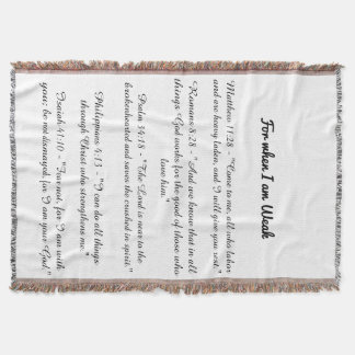 For when I am weak bible verse blanket Deken