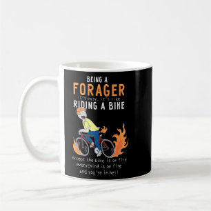 Forager als Riding Bike Cyclist Funny Koffiemok
