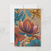 Foral brun faire-part de mariage (Dos)