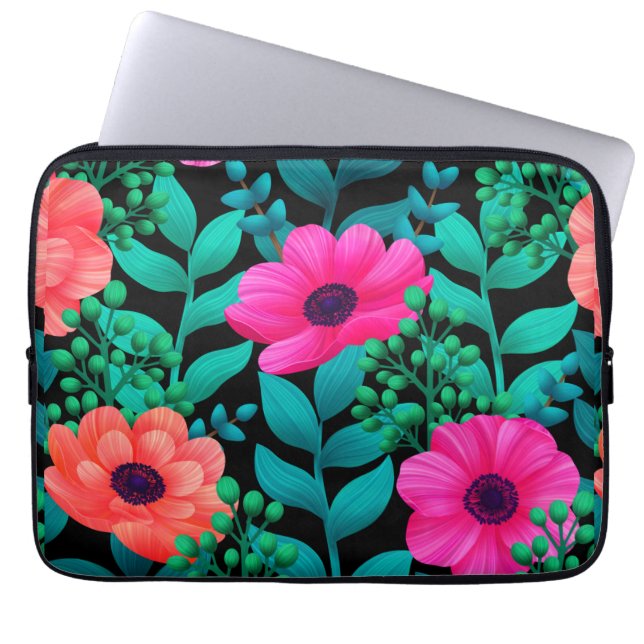 Foral en glamour Seamless Pattern Natural Spring Laptop Sleeve (Voorkant)