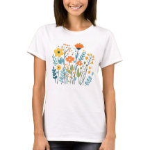 Foral Gedrukt T-shirt voor Meisje voor Vrouwen