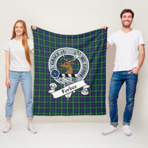Forbes Clan Badge Schotse Ruit Plaid Fleece Deken