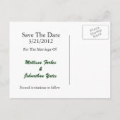 Forbes Plaid & Fern Save the Date Briefkaart (Achterkant)